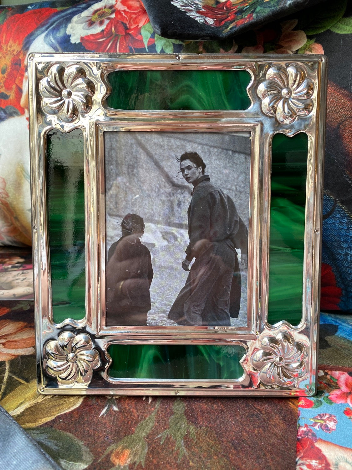 Silver frame and Murano glass