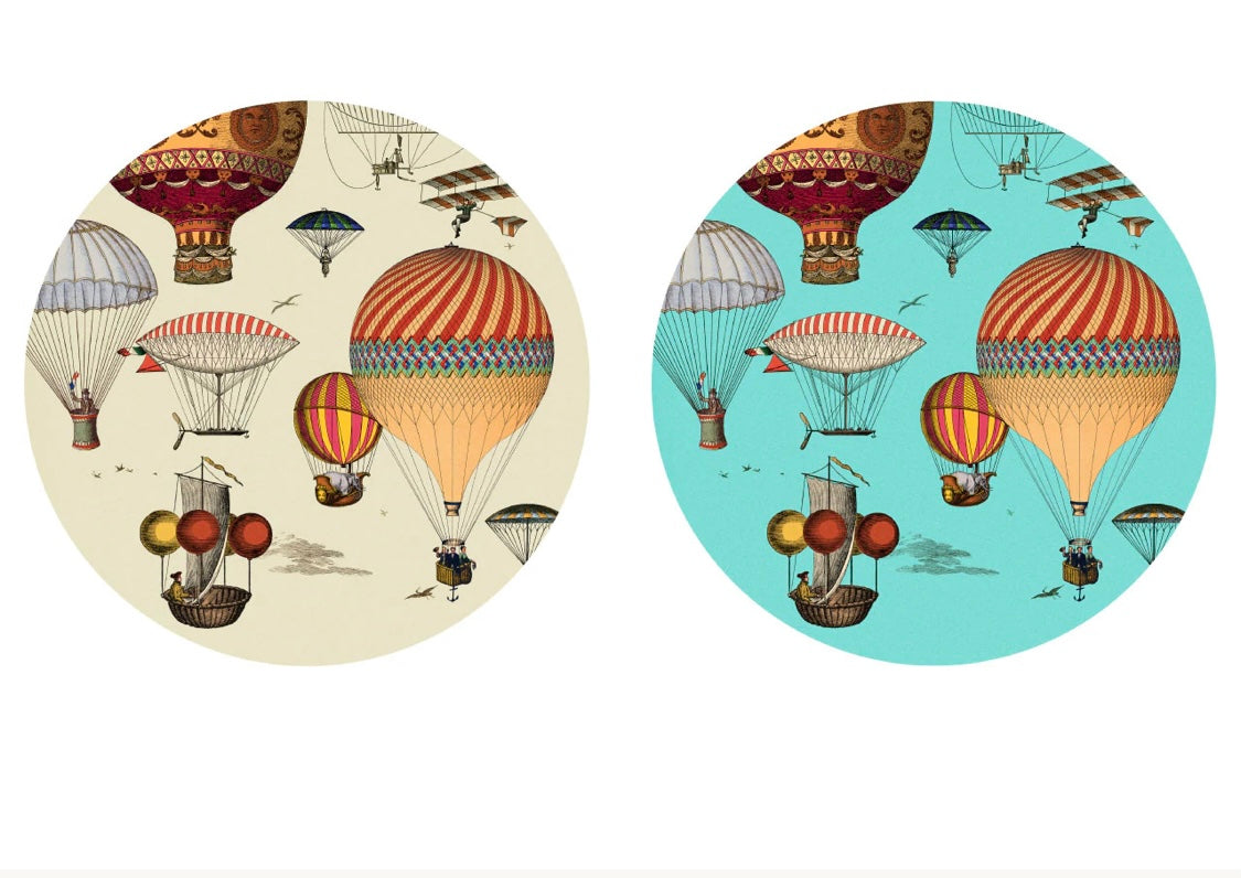 Set due sottobottiglia Sky Party,avorio e turchese