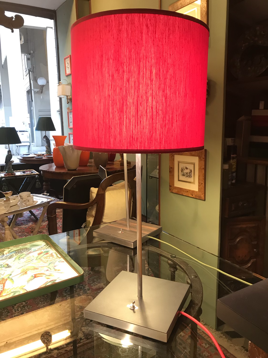 Lampada in alluminio e carbonio