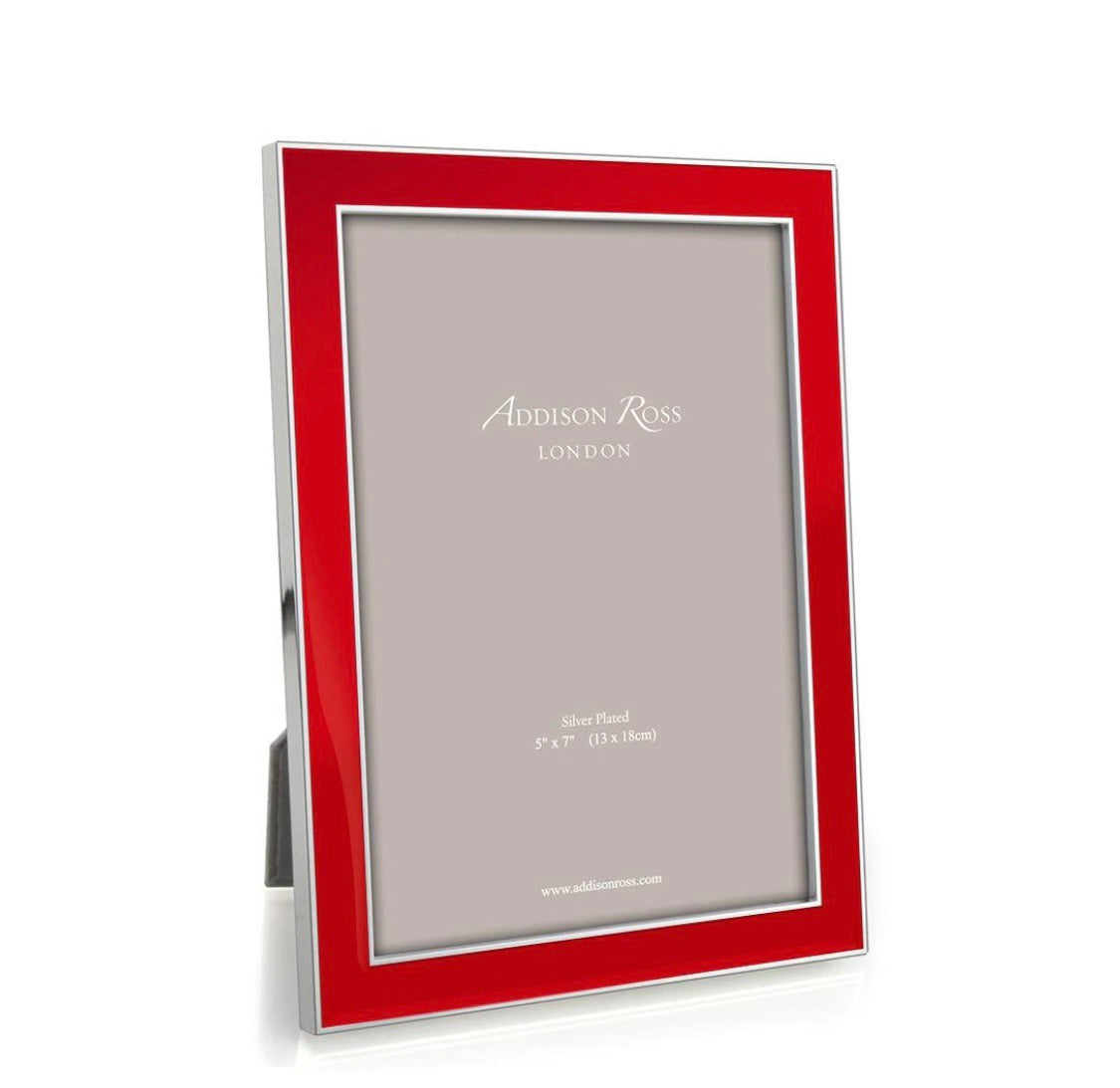 Portafoto smaltata rossa 10 x 15 bordo acciaio