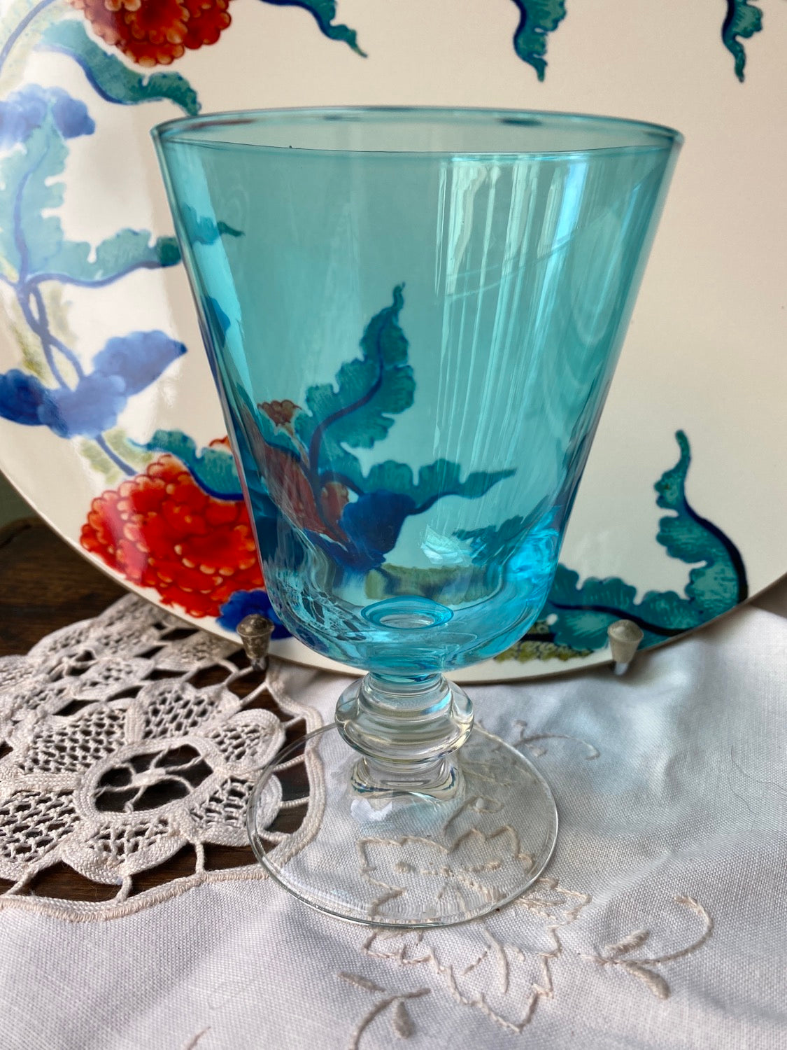 Bicchiere calice azzurro