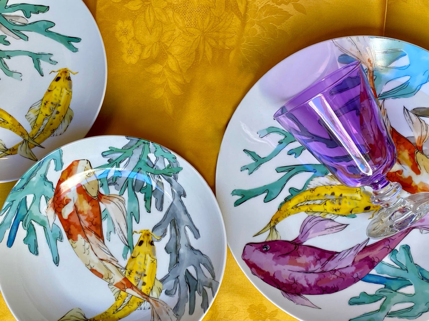 Servizio tavola carpe Koi per 6 persone