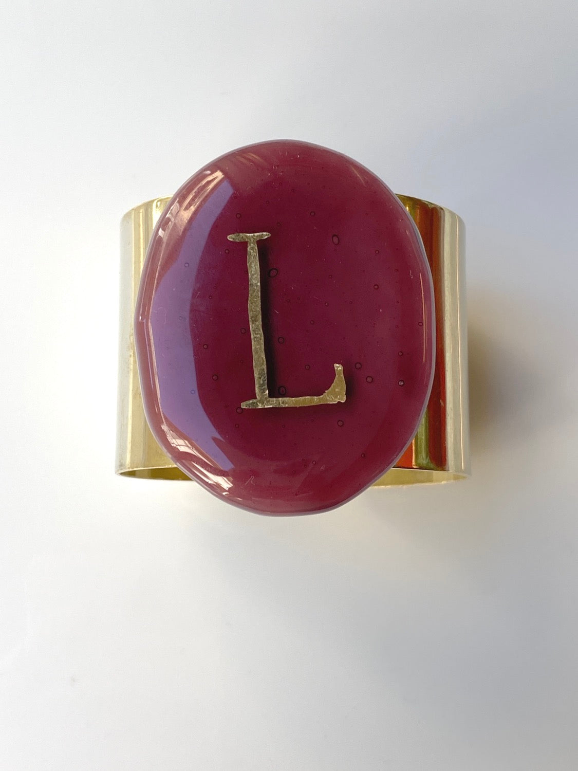 Bracciale prugna in vetro fuso di Murano L Daniela Poletti ordinabile