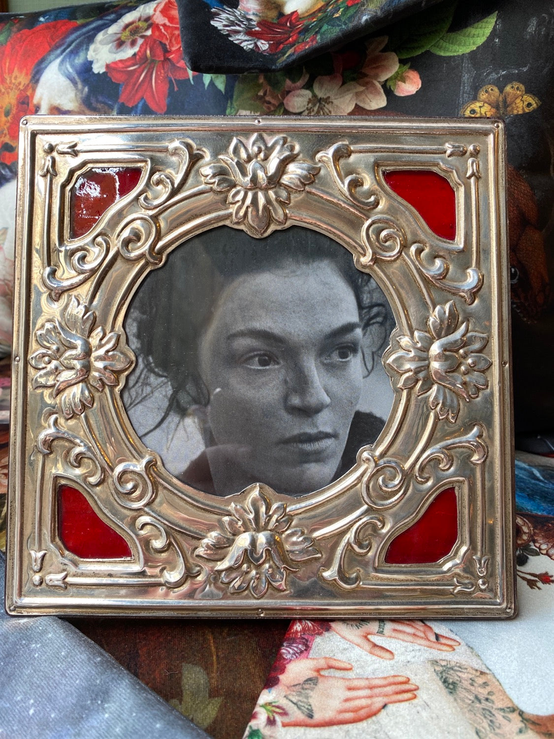 Silver frame and Murano glass