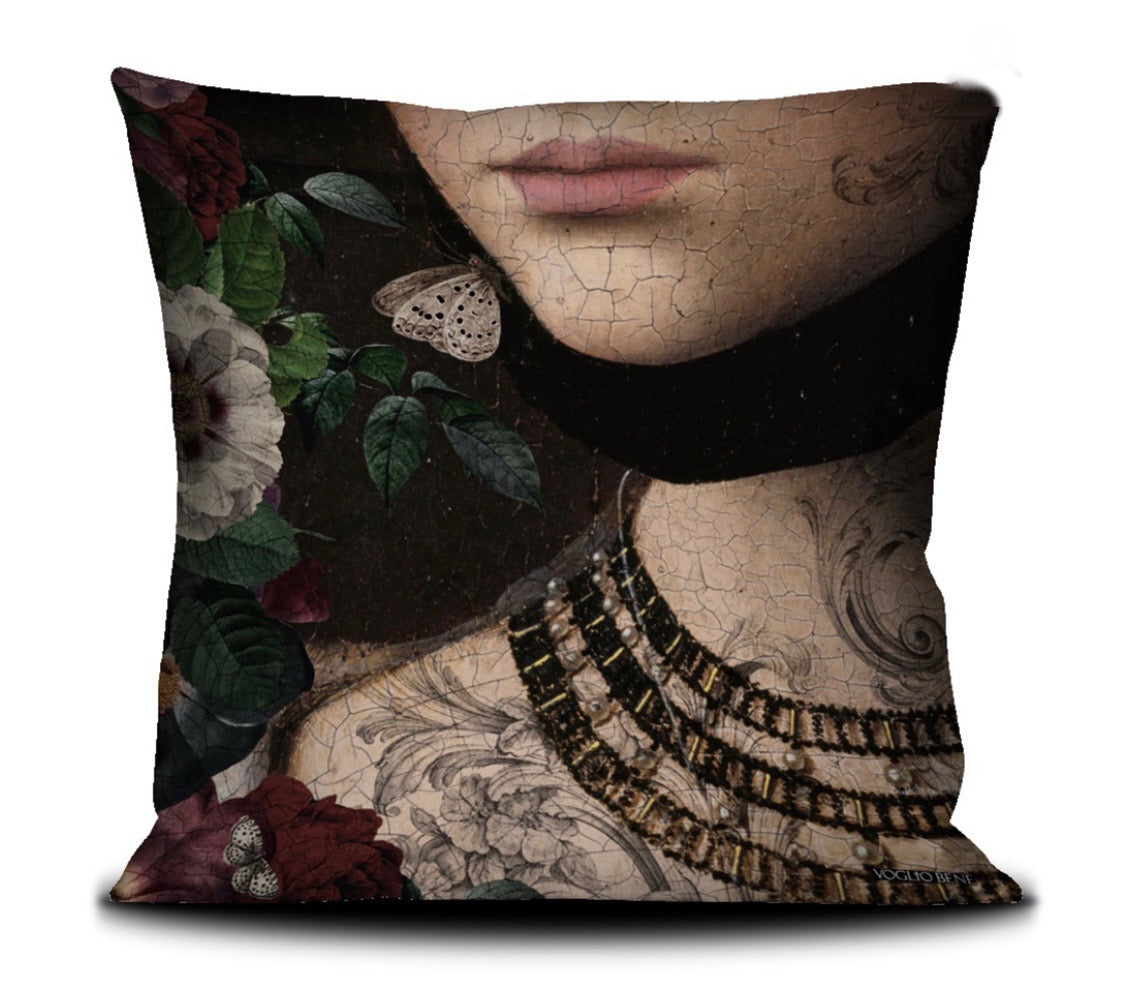 Coussin en velours Star Fire
