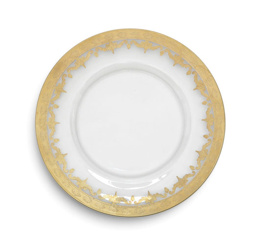 Plat en verre décoré d'or