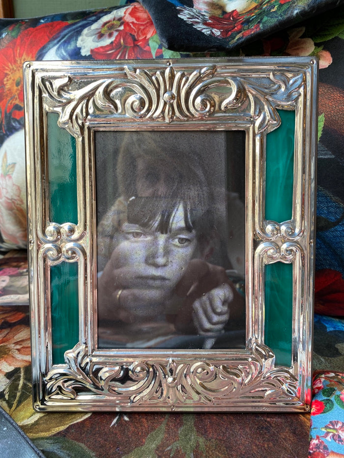 Cadre argenté et verre de Murano