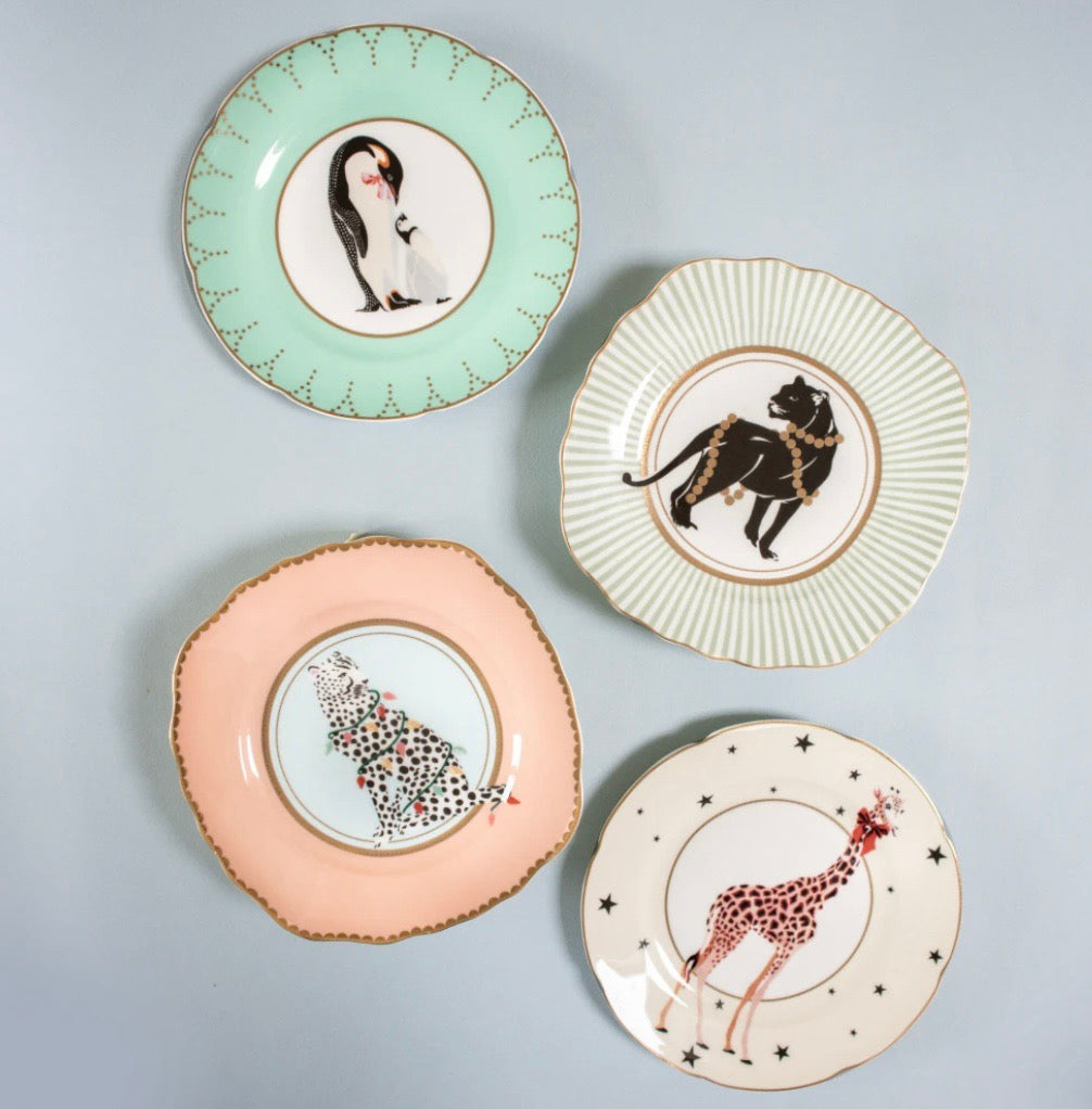 Christmas tea saucers. Set of 4