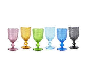 Set of 6 colored glasses