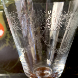 Six verres à eau pantographiés