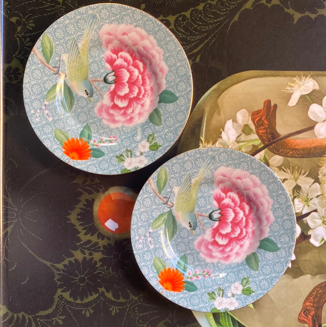 Pip Studio Blushing birds light blue bread plate