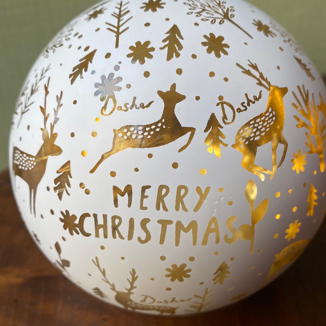 Sfera piccola Merry Christmas con Luce