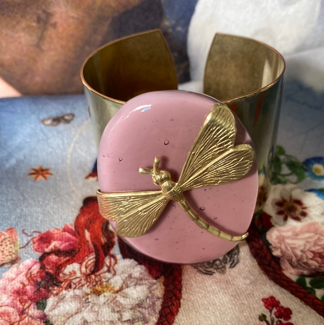 Bracelet libellule rose Daniela Poletti disponible sur commande