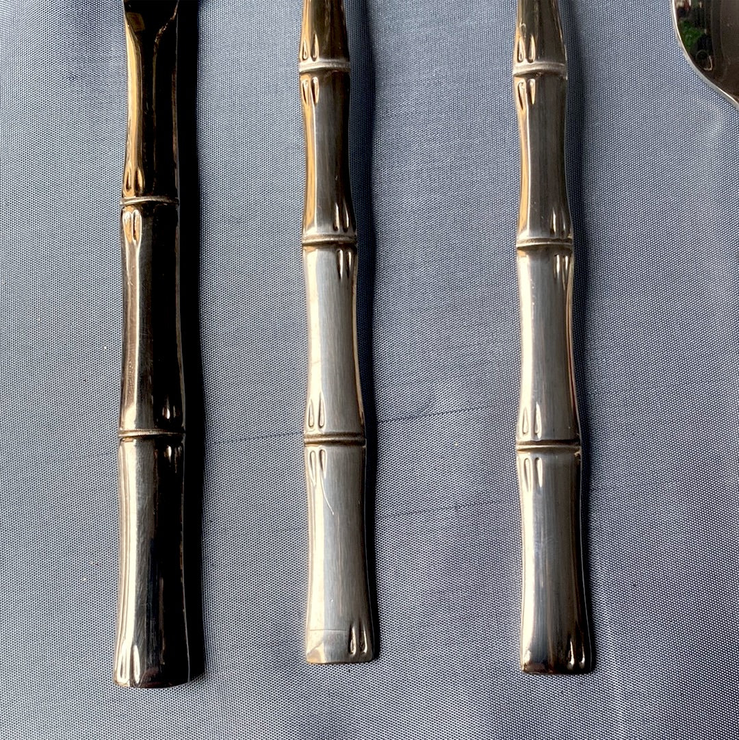 Ménagère en acier modèle bambou