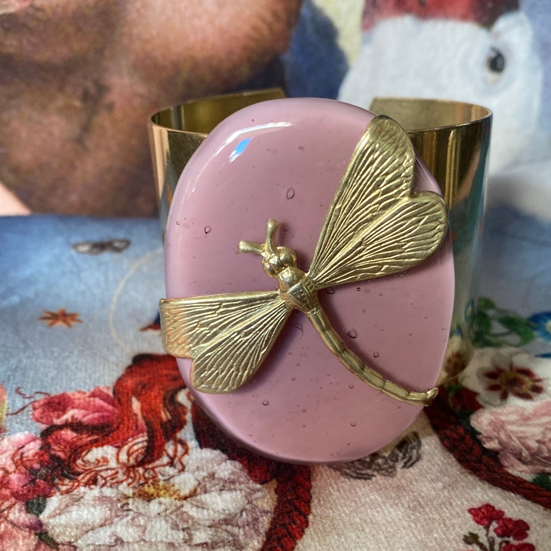 Bracelet libellule rose Daniela Poletti disponible sur commande