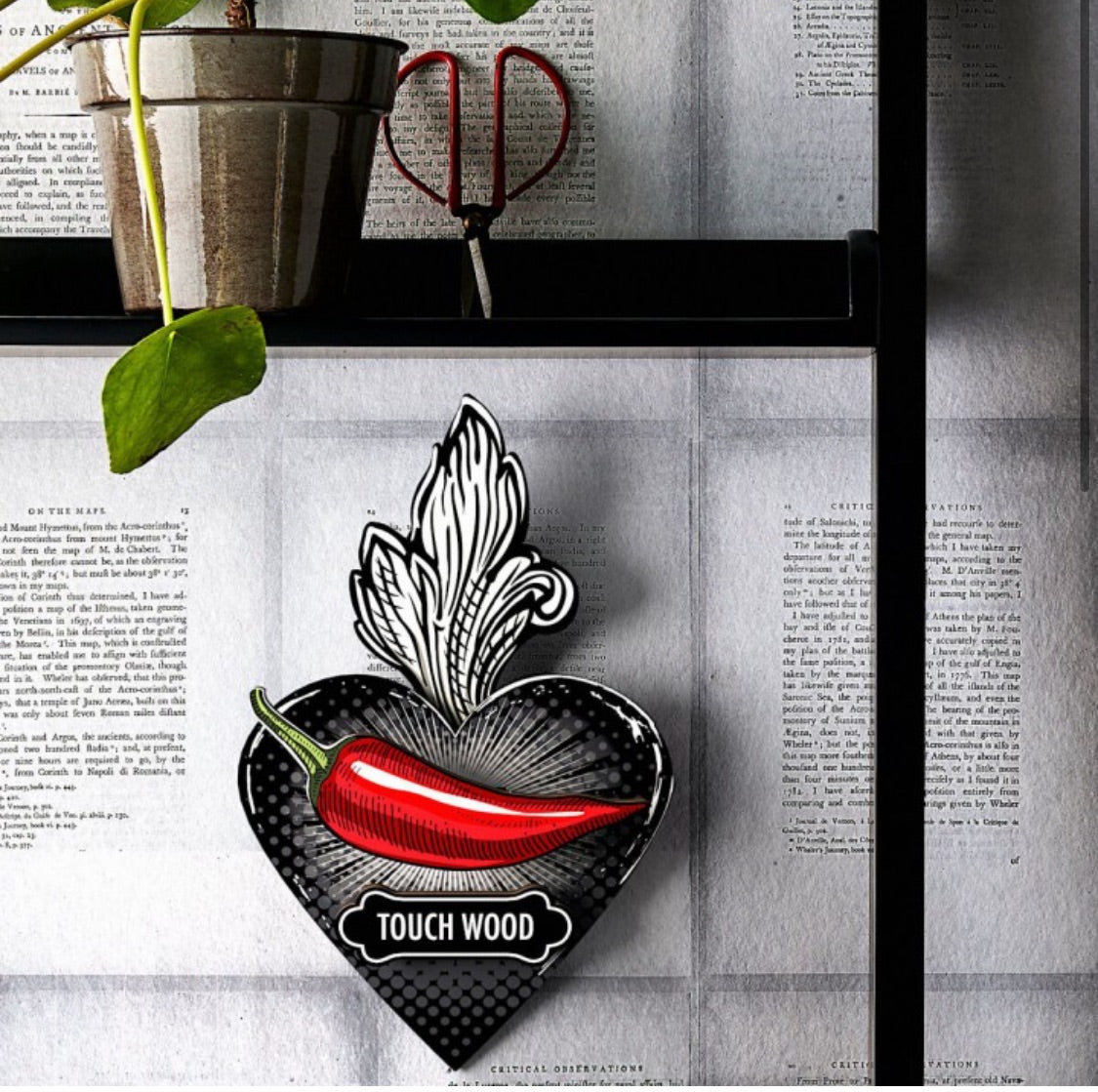 Coeur décoratif ex voto Touch bois