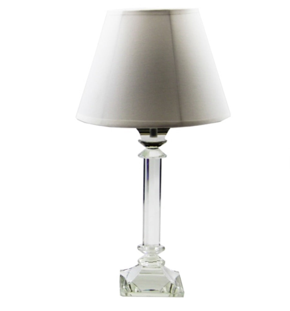 Lampada ricaricabile usb in cristallo paralume grigio