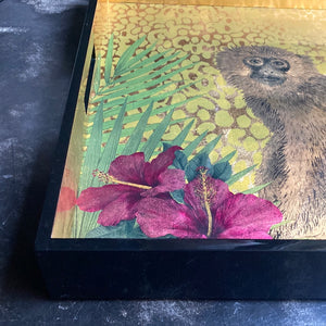Square lacquered tray