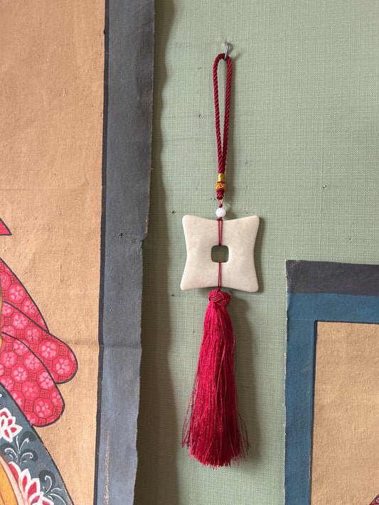 Nappina Feng shui nappa rossa Pietra avorio