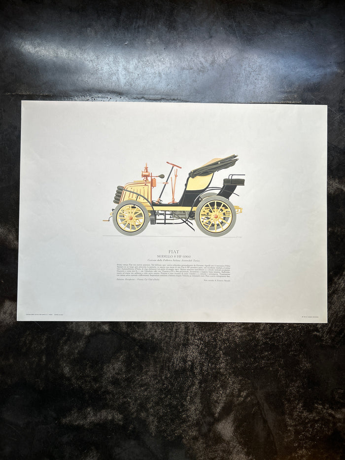 Stampa” Le prime automobili italiane “ Fiat modello 8 HP ( 1901)