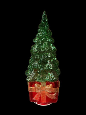 Albero di Natale in vetro che gira con luci