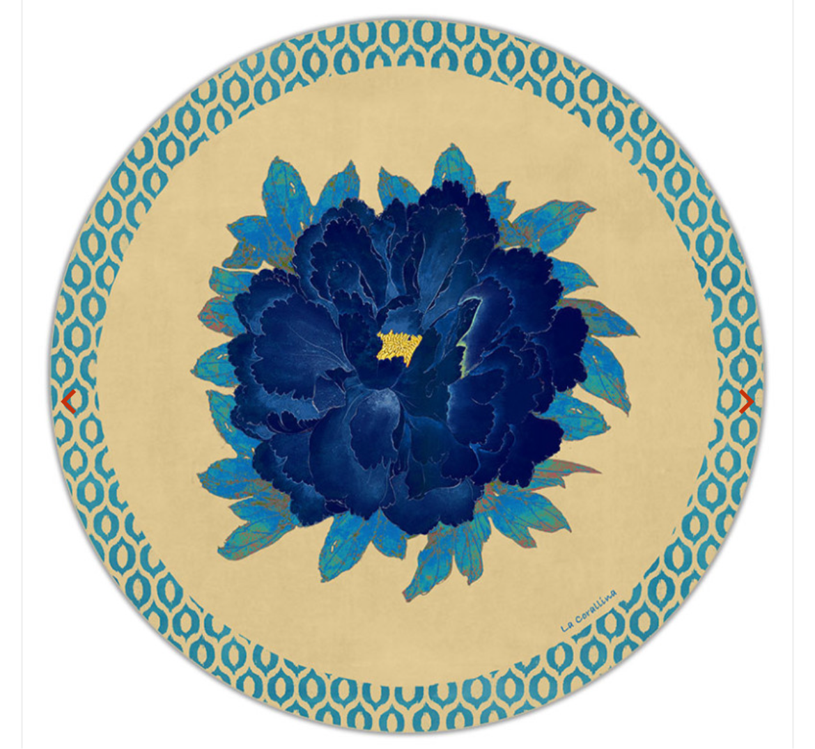 Sottopiatto Panarea Ikat fiore blu cm 34