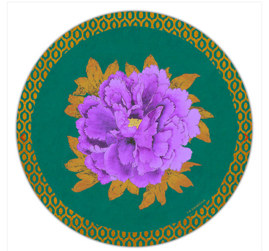 Sottopiatto Panarea Ikat fiore viola cm 34