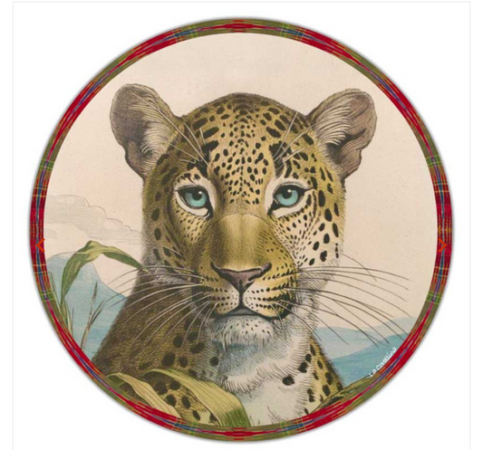 Sottopiatto Felini giungla leopardo fondo chiaro cm 34