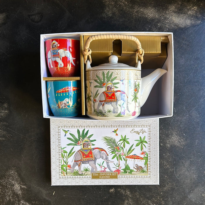 Set teiera e due bicchierini Marajah con scatola regalo Easy Life