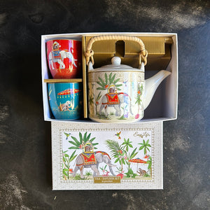 Set teiera e due bicchierini Marajah con scatola regalo Easy Life