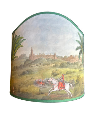 Ventola sagomata India cm 35 con bordo verde