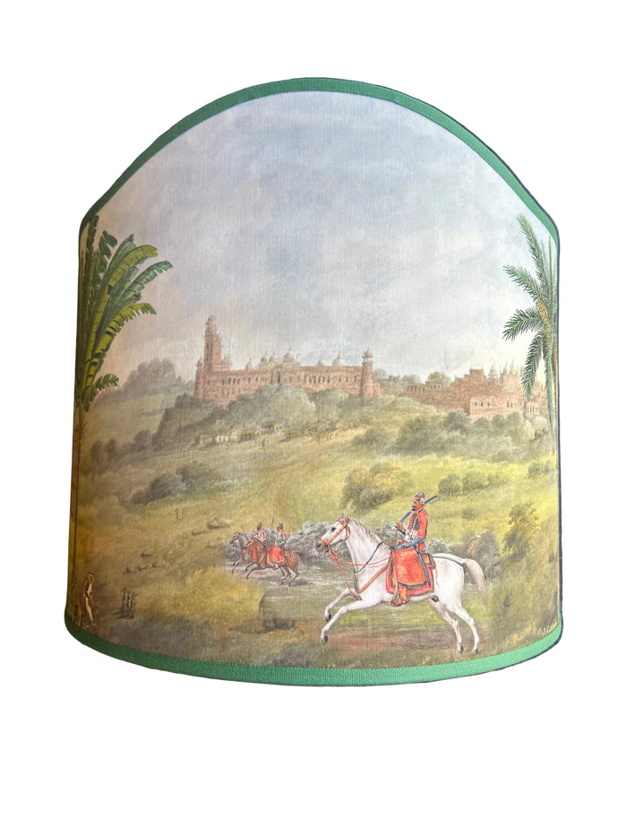 Ventola sagomata India cm 35 con bordo verde