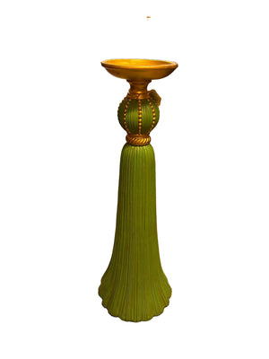 Portacandela verde treccia oro grandissimo h cm 80