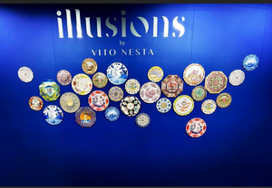 Plat ou assiette de fruits Illusions Vito Nesta paysage