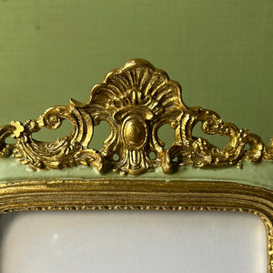 Linear gold green photo frame