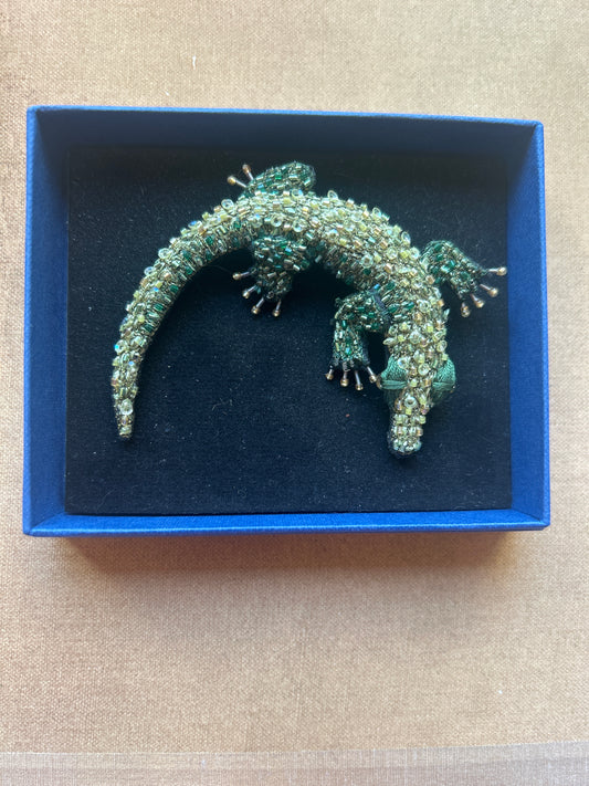 Spilla Caiman  coccodrillo realizizzata a mano Trovelore