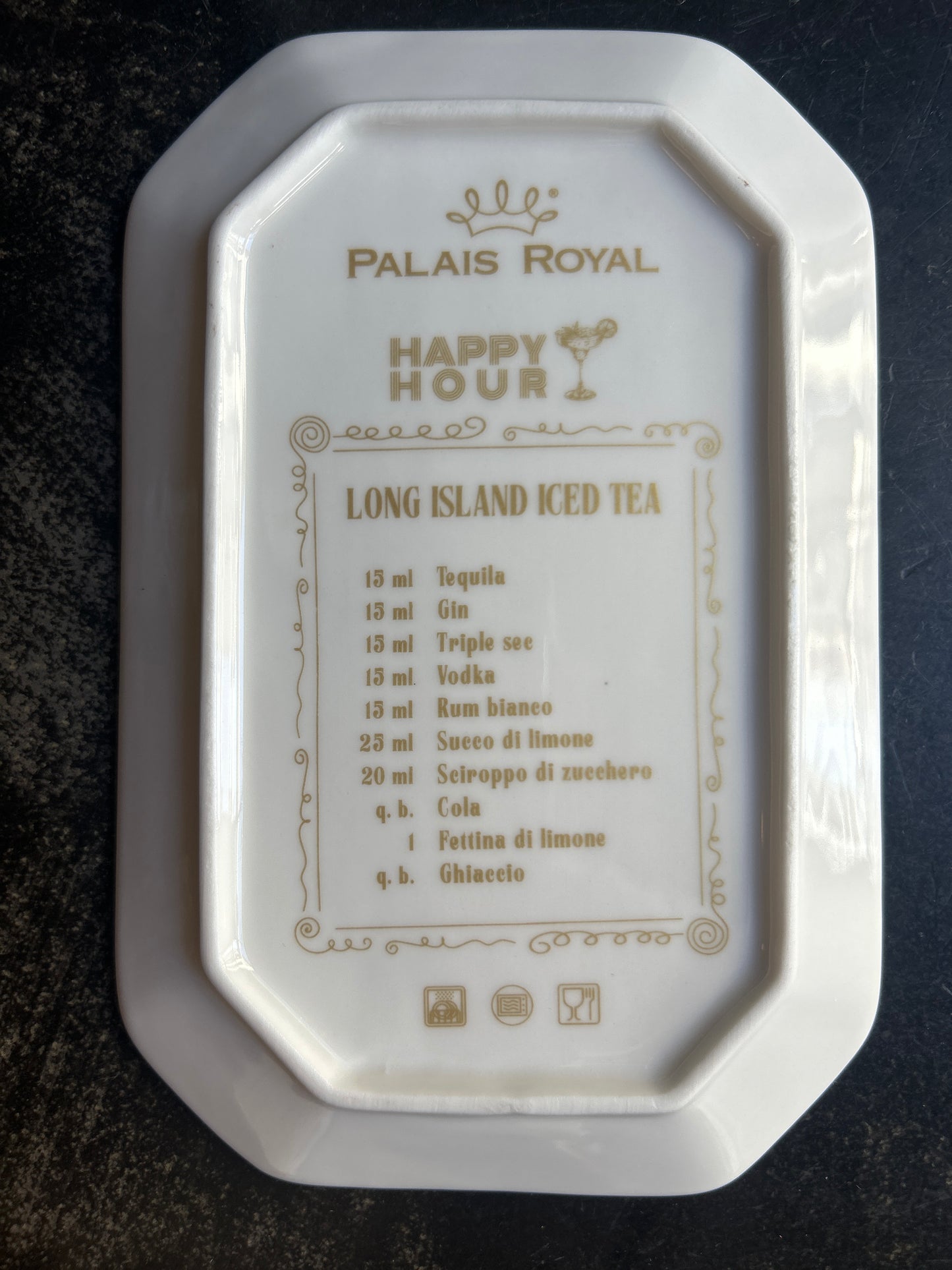 Vuotatasche portasalatini lettera L Long Island iced tea