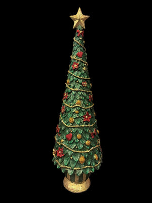 Albero di Natale verde grande cuori e stelle