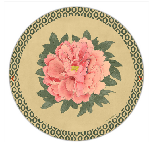 Sottopiatto Panarea Ikat fiore rosa cm 34