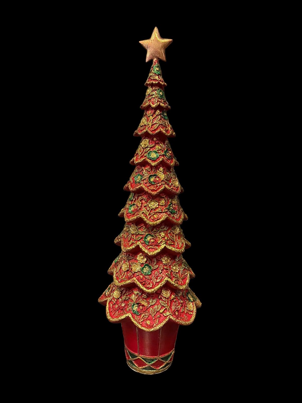 Albero di Natale  Rosso balze grande vasetto