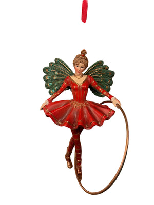 Decorazione albero di Natale circense con hula hop