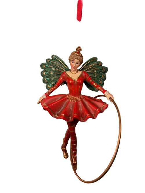Decorazione albero di Natale circense con hula hop