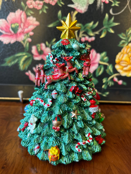 Carillon albero con babbo natale e renne