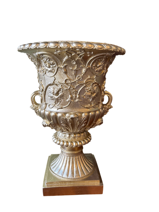 Vaso grande neoclassico in resina oro