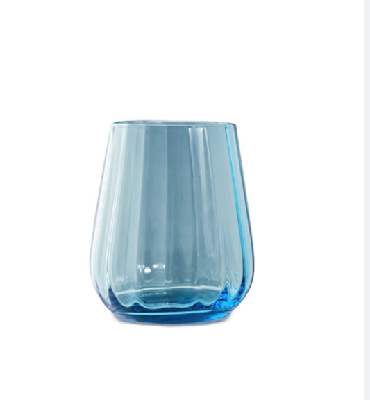 Set of six glasses Rinascimento light blue