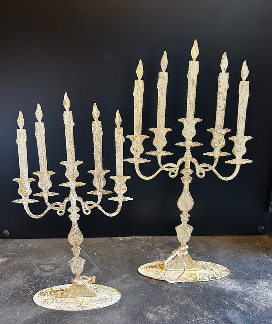 Coppia candelieri Oro metallo