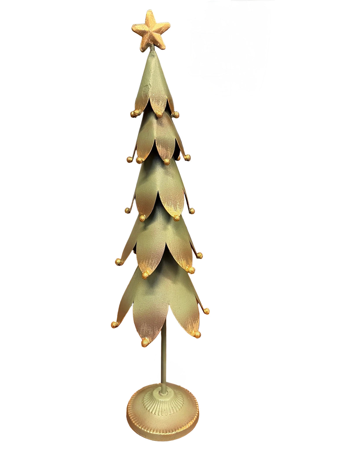 Albero di Natale verde in metallo medio con stella h cm 40