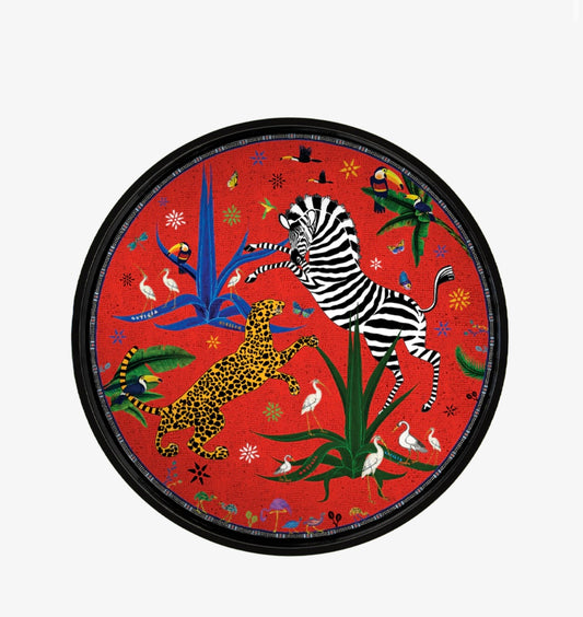 Vassoio tondo giungla rosso cm 40 Ortigia