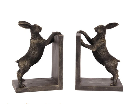 Pair of rabbit bookends 