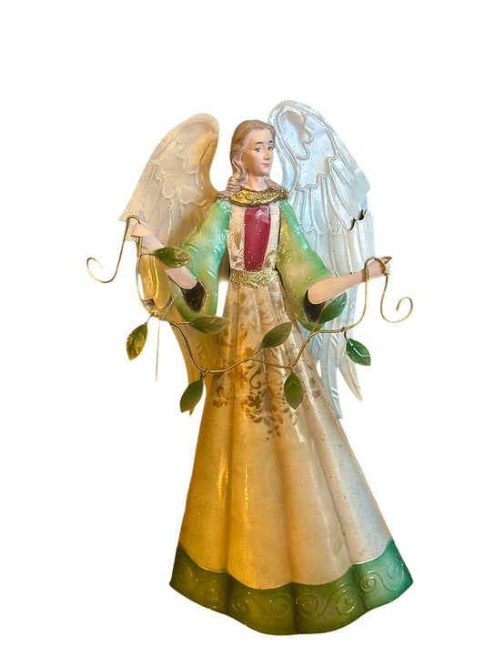 Angelo in metallo con ramo